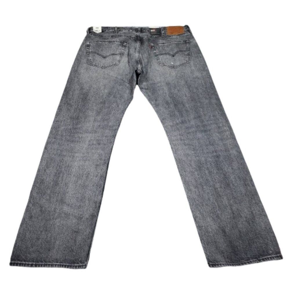Levi's Premium 501 Original Straight Jeans Faded Black Distressed Size 38 X 32 - Picture 3 of 11